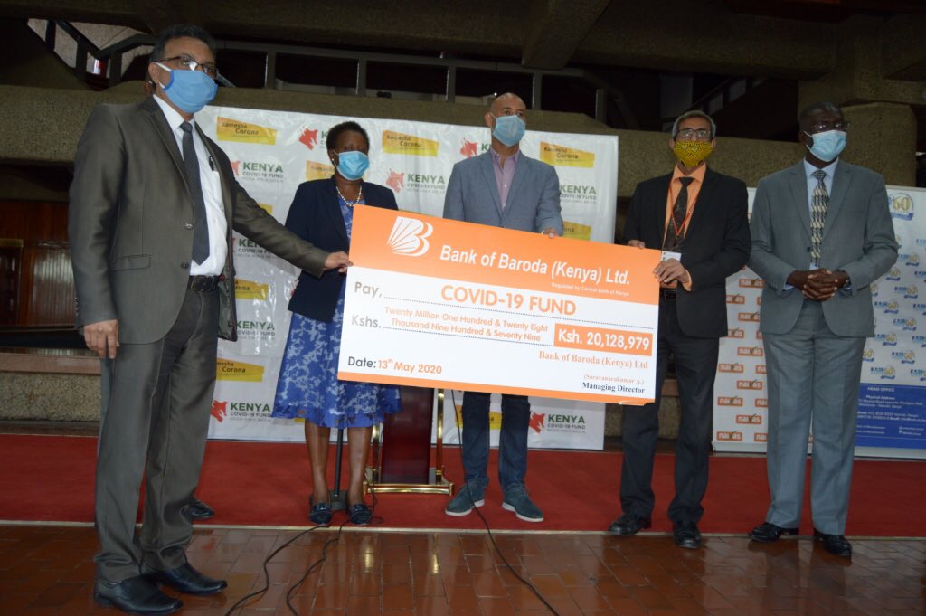 #BankofBaroda Kenya contributed generously to the fight against #COVID19 by donating Kes. 20,128,979/- to the emergency fund. The bank stands by the fellow Kenyans and the government in all its efforts and initiatives says Shri Saravanakumar A, MD #BankofBaroda