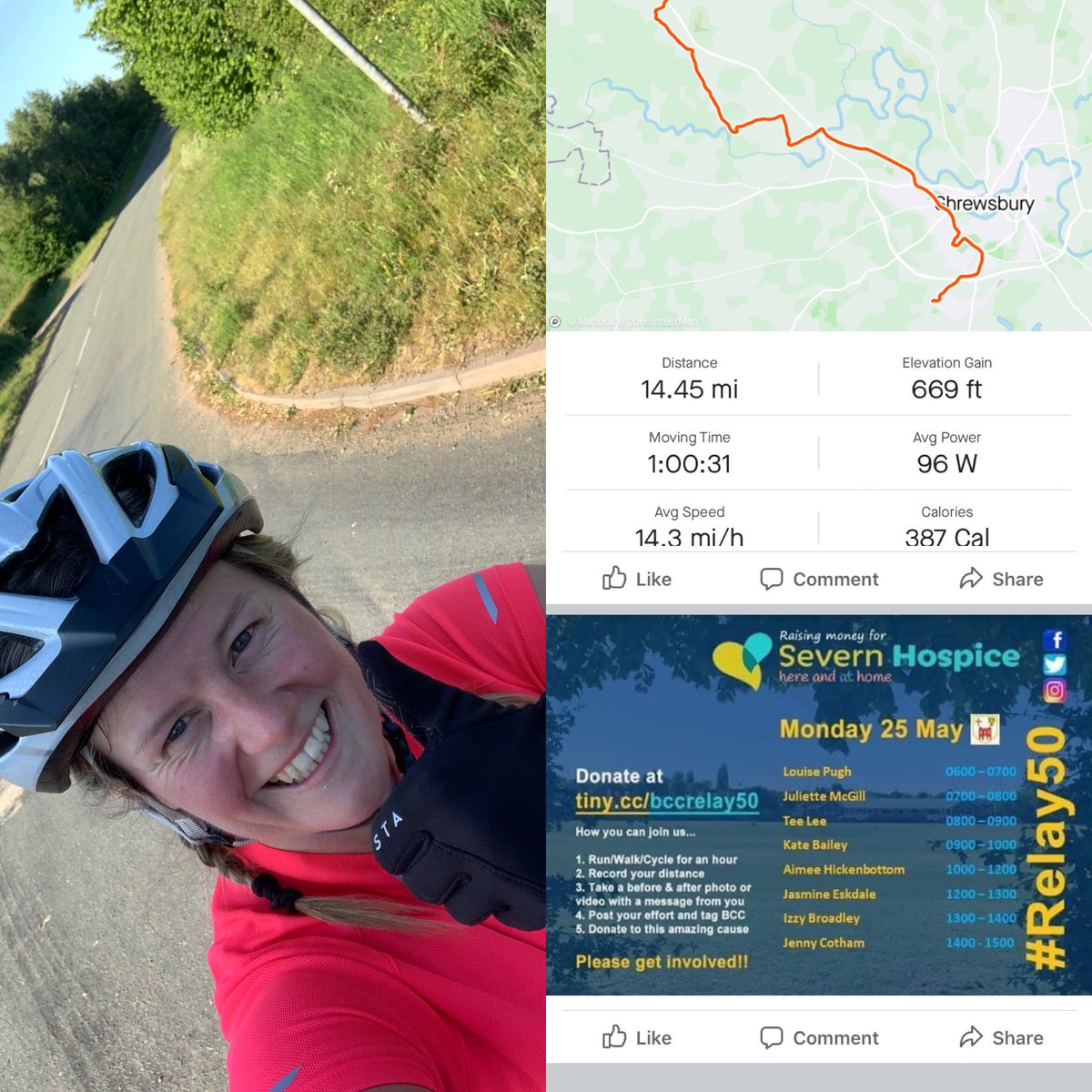 loupugh81's tweet photo. Leg one complete #relay50 @BridgnorthHC Batton passed to jules  @BridgnorthCC  @severnhospice https://t.co/NQLehwpHTR
