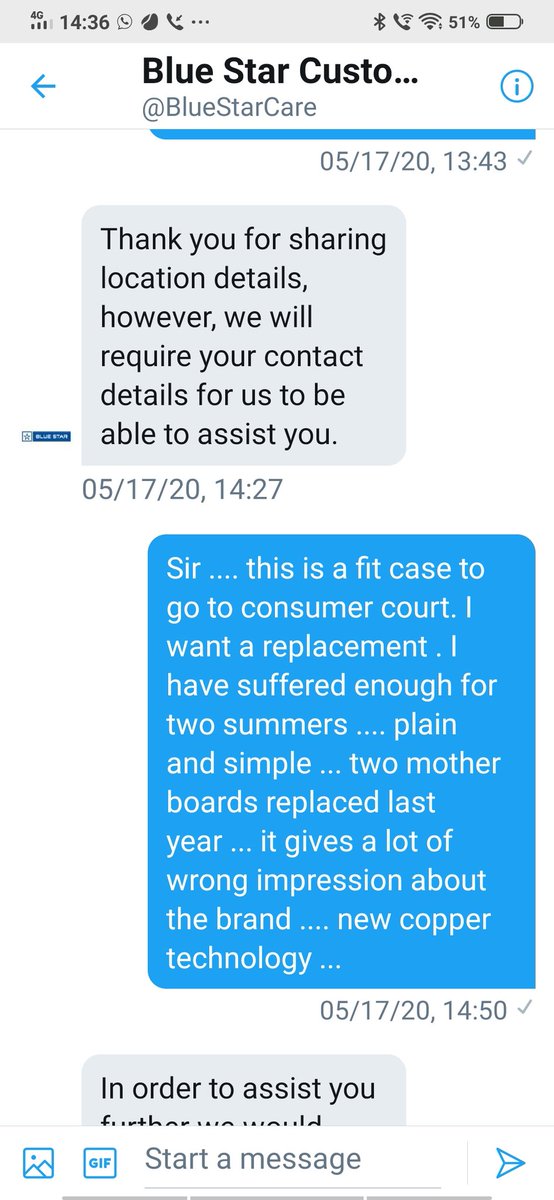  @Cool_My_World  @bluestarindia1  @BlueStarCare please listen to my cry if you have one ounce of consideration for your customer... I purchased 1.5 Ton AC in July 18. At the onset only.. It used to give E1 error and the customer care resolved it by instructing to clean the filter ..