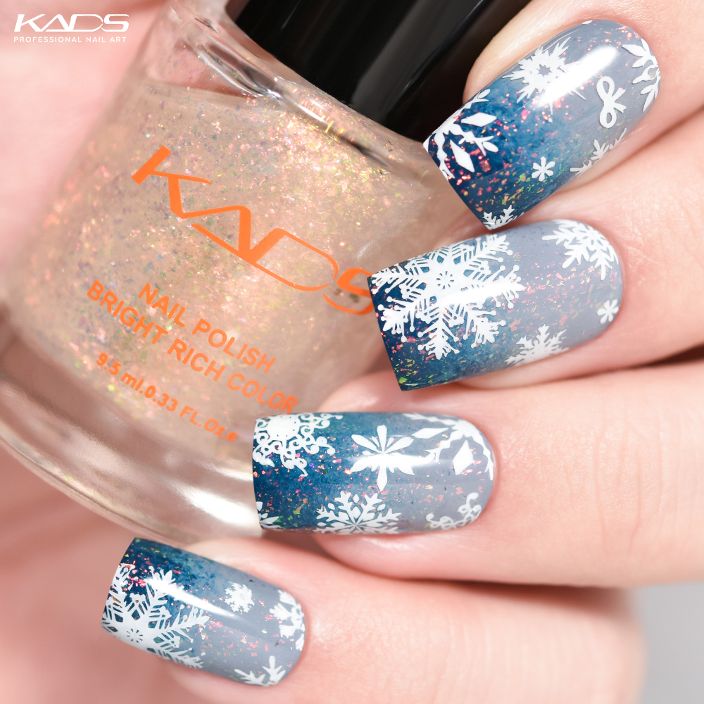 Kadsnailart's tweet photo. ❄️❄️❄️ KADS stamping plate · Christmas 015 ·
KADS top coat · YD01 Fairy Dream ·Available now at AliExpress store(link in bio). #nails #kads #kadsnailart #nailart #naildesigns  #kadschristmas #kadschristmas015 #nailpolish #snownails #christmasnails #bluenails #2020nails https://t.co/9IBH8evWnu