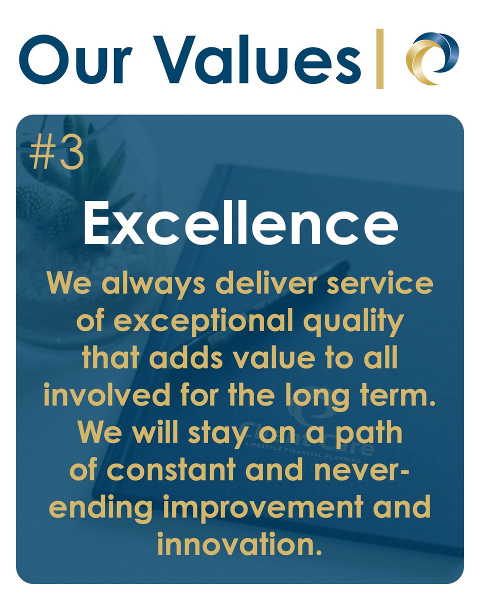 ClientCareSA's tweet photo. 𝐎𝐮𝐫 𝐕𝐚𝐥𝐮𝐞𝐬
At Client Care, we strive to constantly improve ourselves and the service we provide to our clients. We are committed to delivering only excellence.
#ClientCare #OurValues #financialplanning #financialservices #financialadvisor https://t.co/qaghwXT7Dn