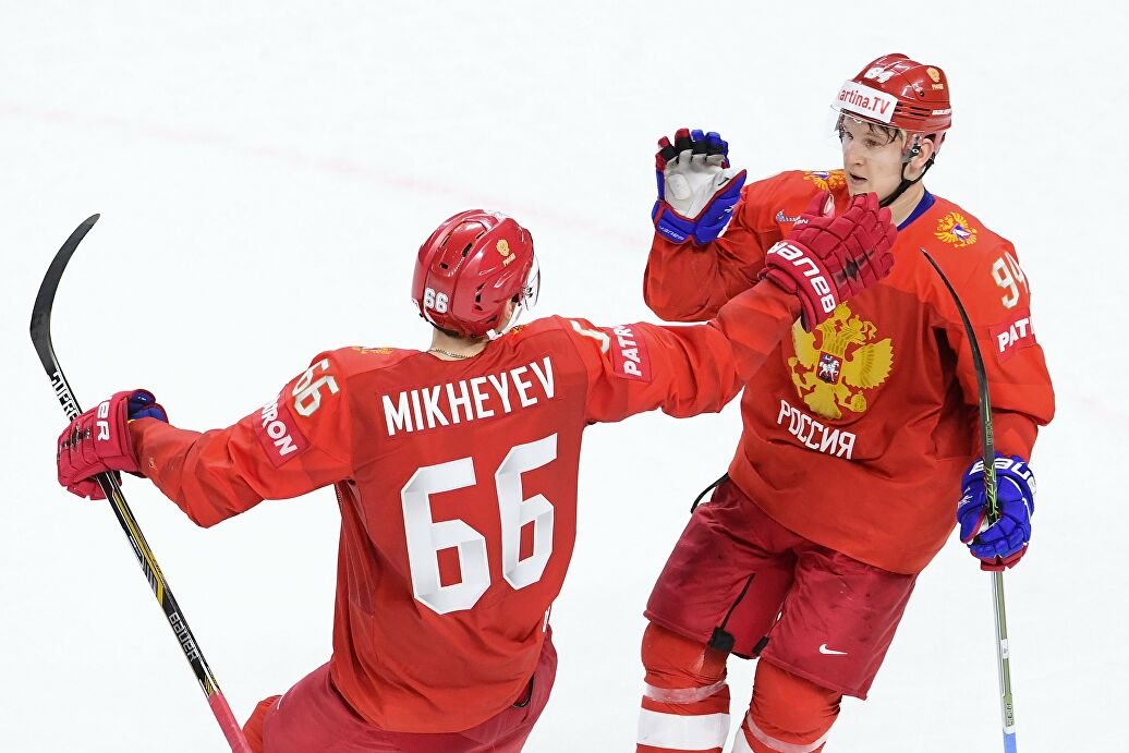 Mikheyev and Barabanov for the national team! Ilya is waiting for Alex in Toronto!  #Leafsforever  