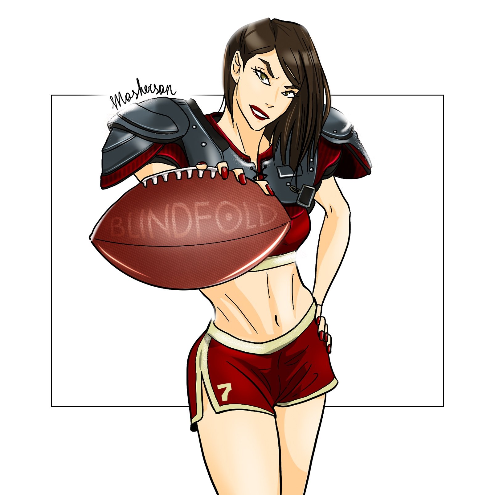 Mashersan on X: Aya (Blindfold GL) #manga #webtoon #americanfootball  #football #mashersan #sportswoman #sportsgirl #sport   / X