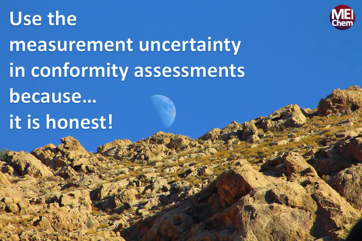 MEChem2019's tweet photo. The new requirement of the ISO/IEC 17025 standard for using the measurement uncertainty in conformity decisions is a very important evolution of laboratory accreditation:
https://t.co/4xrJqxA9Vx
#accreditation #conformity #uncertainty #riskmanagement #ForMEQ https://t.co/HgKbj7kWSn