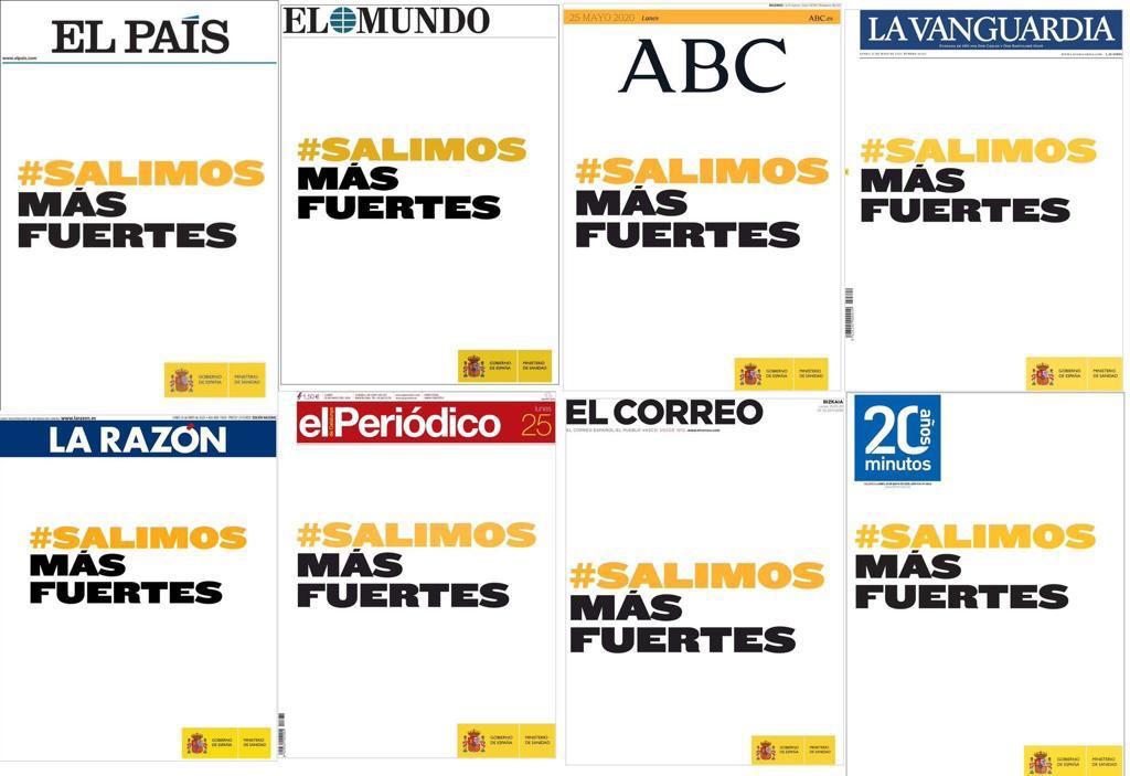 Santi_ABASCAL's tweet photo. Del "editorial único" al "anuncio único".

¿Más fuertes con miles de españoles muertos? 

¿Más fuertes con millones de españoles arruinados?

Y no, no saldremos más fuertes mientras las portadas de todos los periódicos puedan estar en manos de un gobierno social-comunista. https://t.co/pafZZWVxrk