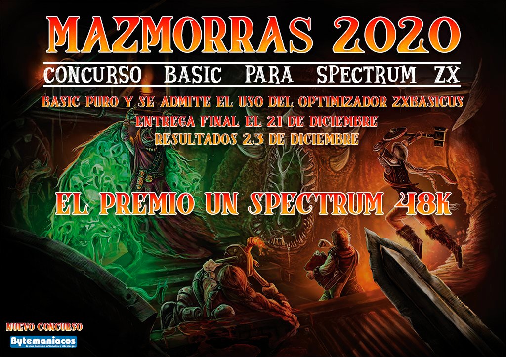 KingBrownym's tweet photo. ¡Nuevo concurso para Spectrum ZX!, #Basic Esta vez juegos de mazmorras. Animo a todos y difundir la palabra del dungeonmaster @Bytemaniacos🧙‍♂️ https://t.co/Q9Ny4BUQDr