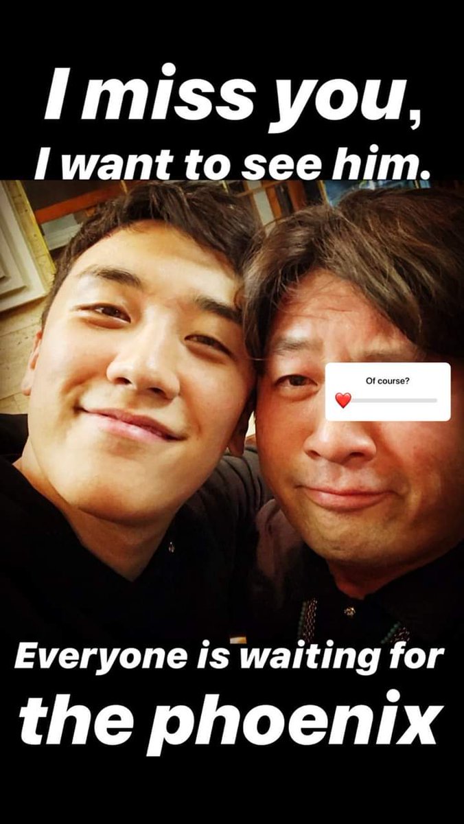 "I miss you, I want to see him.Everyone is waiting for the phoenix".-Akira leica (seungri's friend and bigbang photographer)