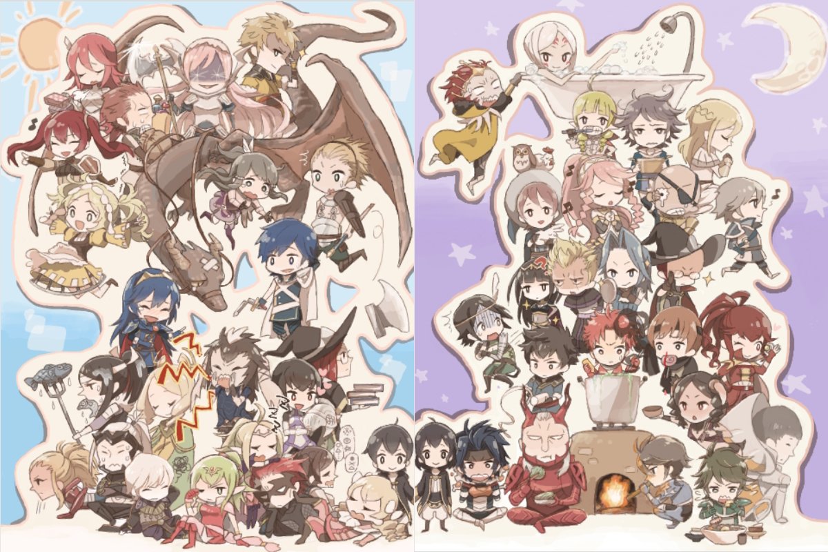 こんたろ Fe覚醒の過去絵 軍の中で一番 をテーマに2枚で1つのイラストになってます これはちょっと気に入ってた 手書きブログ T Co 5y5pye43fe Twitter