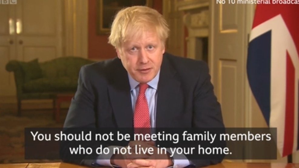 A brief history of Downing Street’s public announcements on the Covid-19 crisis: a thread.23 March: “You should not be meeting family members who do not live in your home.”