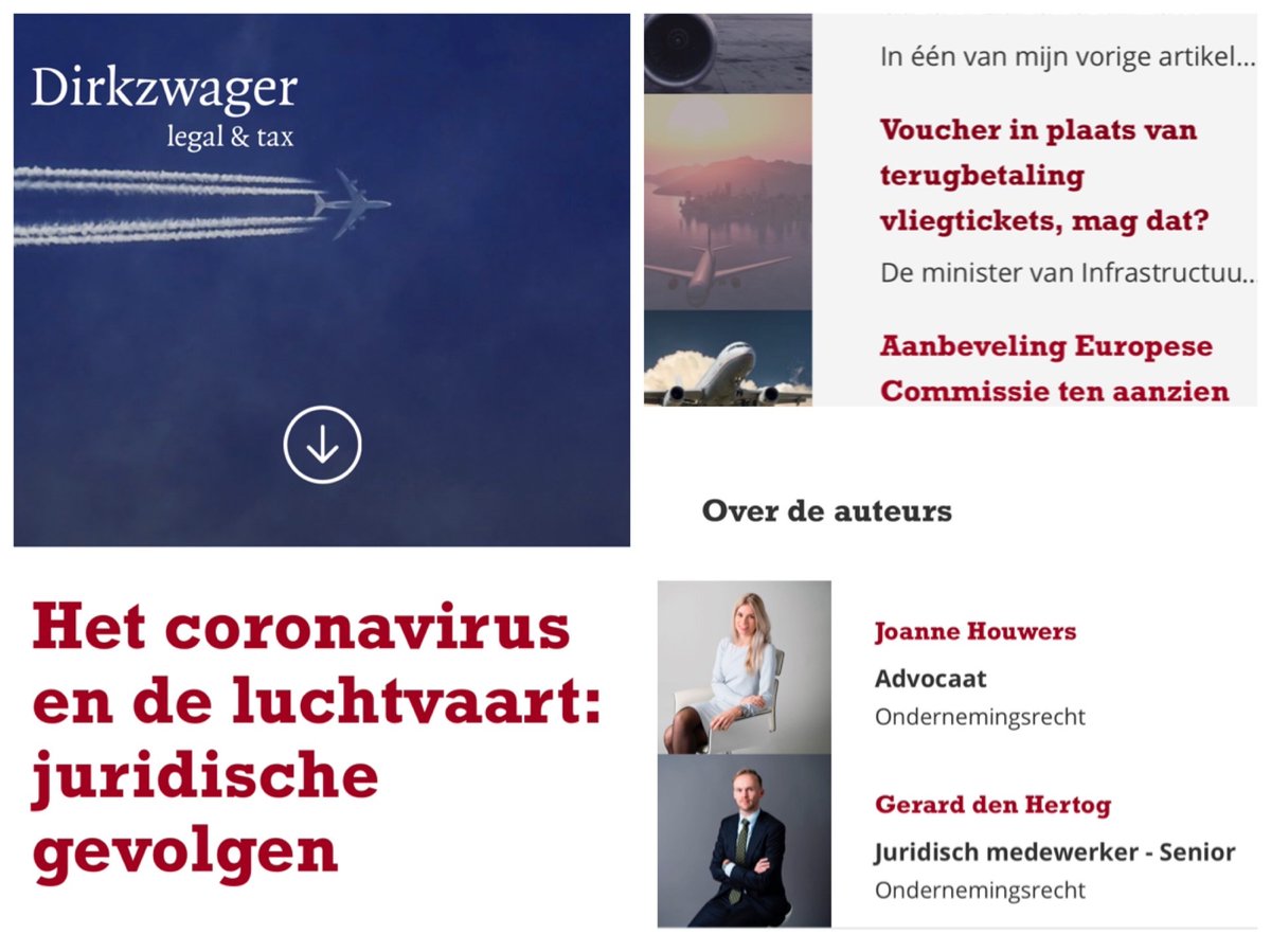 De #luchtvaart is een van de sectoren die het zwaarst is getroffen door de #pandemie. De veranderende situatie roept telkens nieuwe vragen op. In ons nieuwe o-book  bundelen we onze artikelen die te maken hebben met het #luchtvaartrecht en het coronavirus. lnkd.in/dXX-59Y