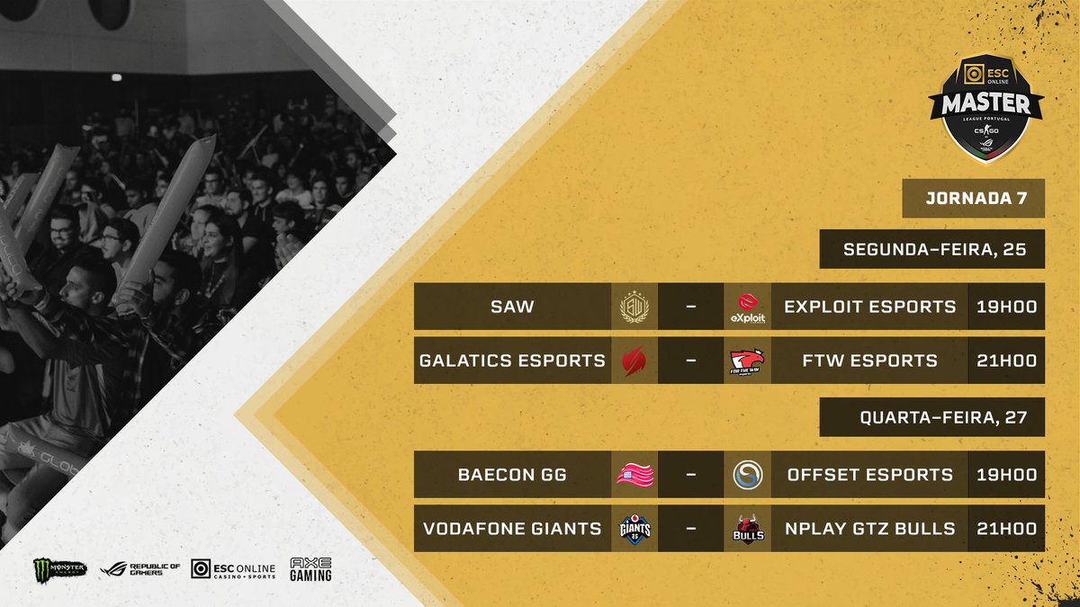 🙋‍♂️ Bom dia!! Chegou a última jornada da quinta temporada da <a href="/EstorilOnline/">EstorilCasino</a> Master League Portugal By <a href="/asusrogpt/">asusrogpt</a> 😬

#MLPCSGO