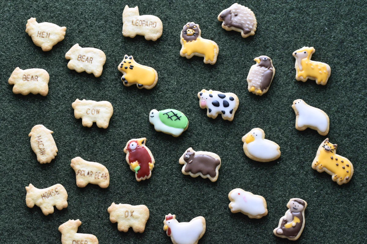 「たべっ子どうぶつ」のアイシングクッキーがこちら！どれも細かくてカラフルで可愛い！！