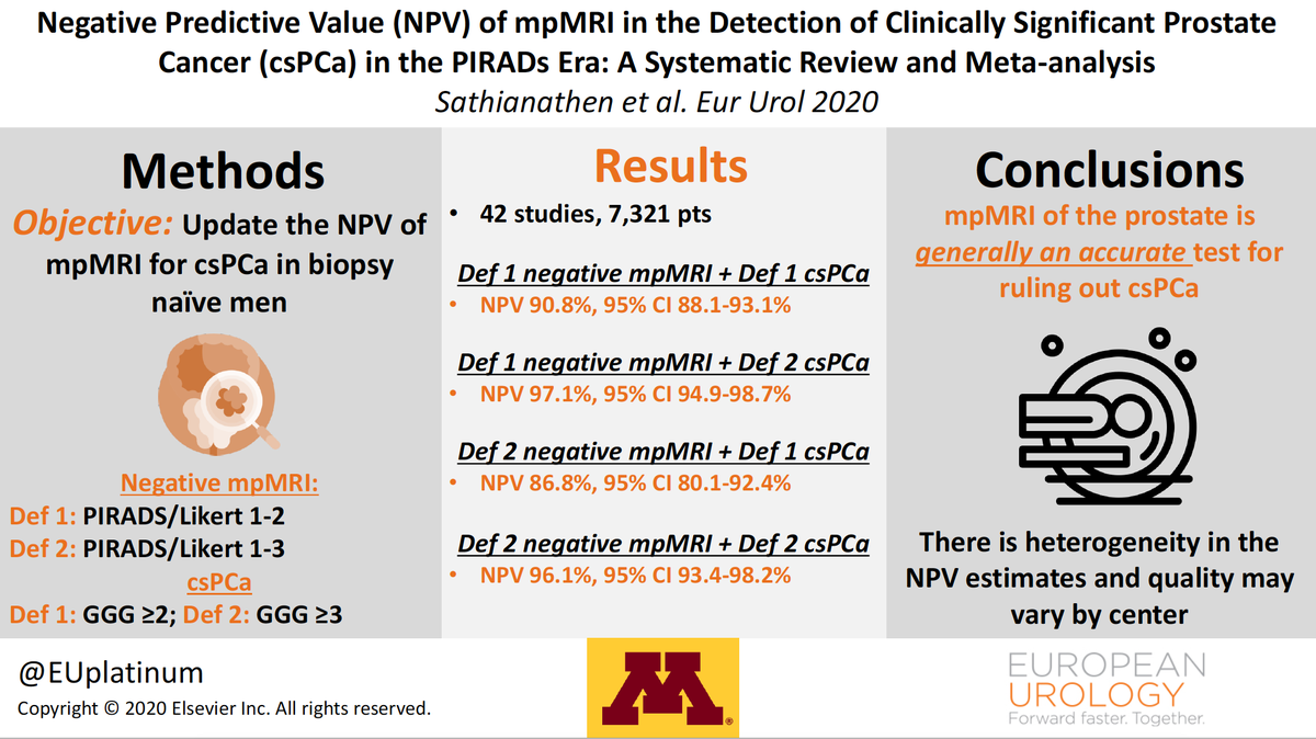 EUplatinum's tweet photo. NPV of mpMRI in the Detection of Clinically Significant Prostate Cancer in the Prostate Imaging Reporting and Data System Era: A Systematic Review and Meta-analysis
#VisualAbstract
@NiranjanJS @LambAlastair @JimCatto @declangmurphy @mrsprostate 
https://t.co/KapUBgEyD3 https://t.co/kDpEvzVWU6