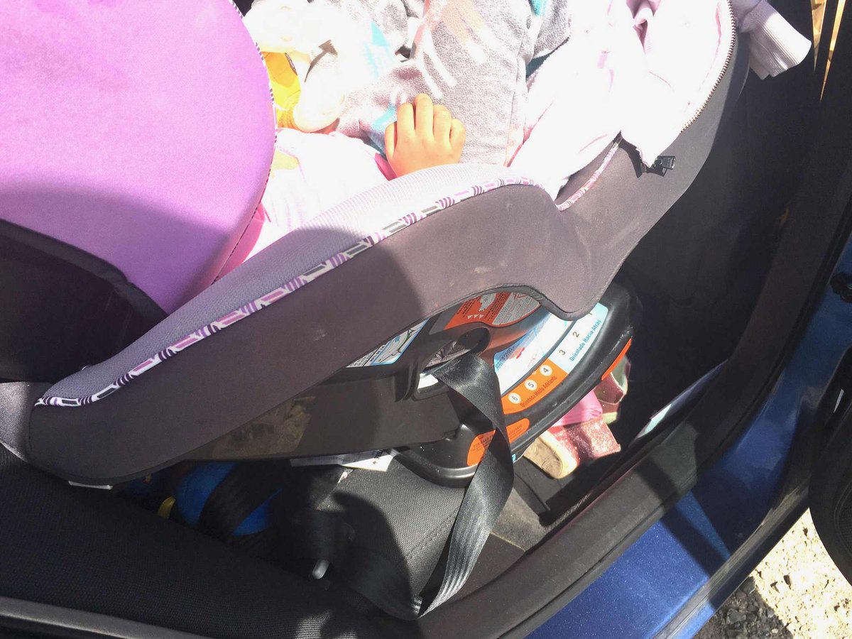 "She gets fussy being strapped in"  Vehicle stopped for 81km in 50km zone. Officer found 2yo child just sitting in carseat no straps on and carseat not even secured itself. THERE IS NO EXCUSE!! This was a tragedy waiting to happen. #CaledonOPP #buckleup #childsafety ^im