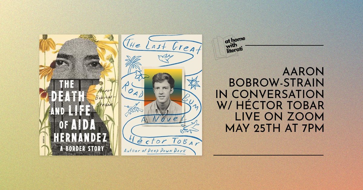 Tonight! Join us as <a href="/TobarWriter/">Hector Tobar</a> talks to <a href="/BobrowStrain/">Aaron Bobrow-Strain</a>. 7pm EST. Free. More info, meeting link, and books to purchase and pre-order here: literatibookstore.com/event/home-lit…
