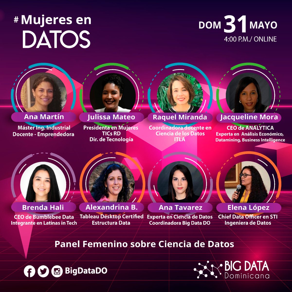 InnovaLabRD's tweet photo. Este 31 de mayo alas 4:00 PM, se celebrará el «Panel Femenino si re Ciencias de Datos». ¡¡No te lo pierdas!!

#mujeresendatos https://t.co/3KeWbg8XgY