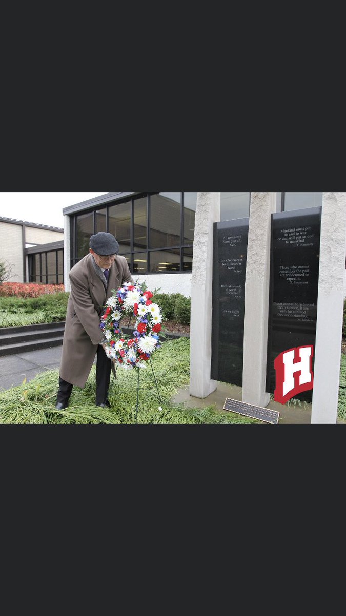 DebDemerest's tweet photo. @newsMS6_8 we remember and honor those who sacrificed their lives while serving our country.  At HHS a monument honoring the memory of Holland High alumni Spencer Freestone ('65), Jack Elenbaas ('66) and Bruce Van Dam ('67) who all served and died in the Vietnam War. #NeverForget https://t.co/TEfcx1Vavb
