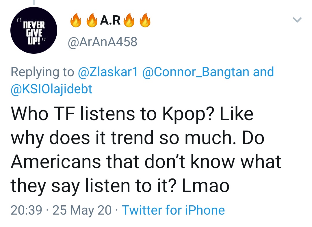 I listen to Kpop. Millions and millions of people listen to Kpop. Yeah, American do listen to Kpop. There's a translator for a reason. I don't get why y'all are saying as if this "oh you don't even understand what they're saying" is like a clap back for the kpop fans? +++