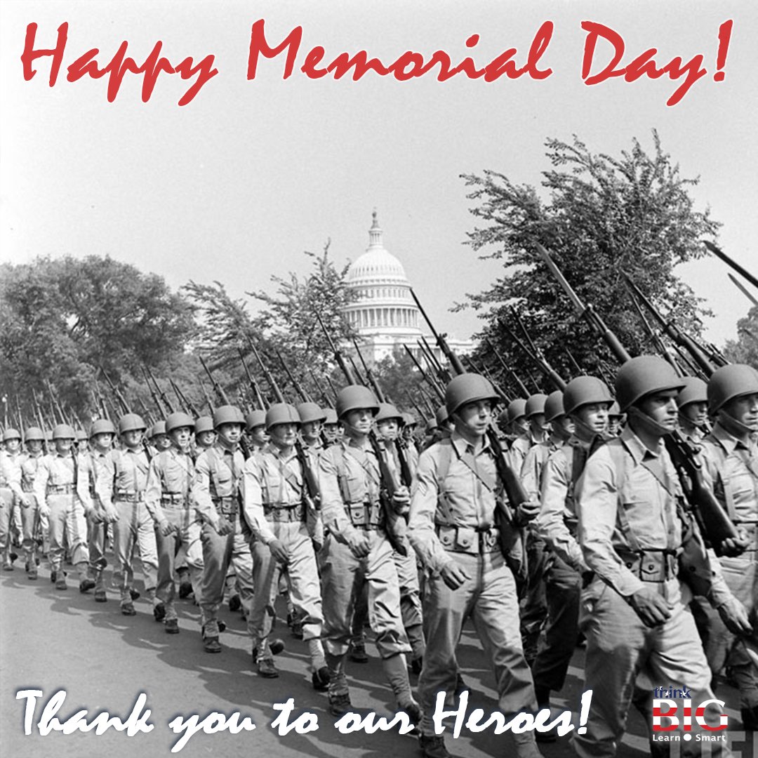 ThinkBigMD's tweet photo. Happy Memorial Day! B!G Thank you for your service! 🇺🇸 Stay safe &amp; well! ThinkB!G Team https://t.co/BR4P9LMB8Q