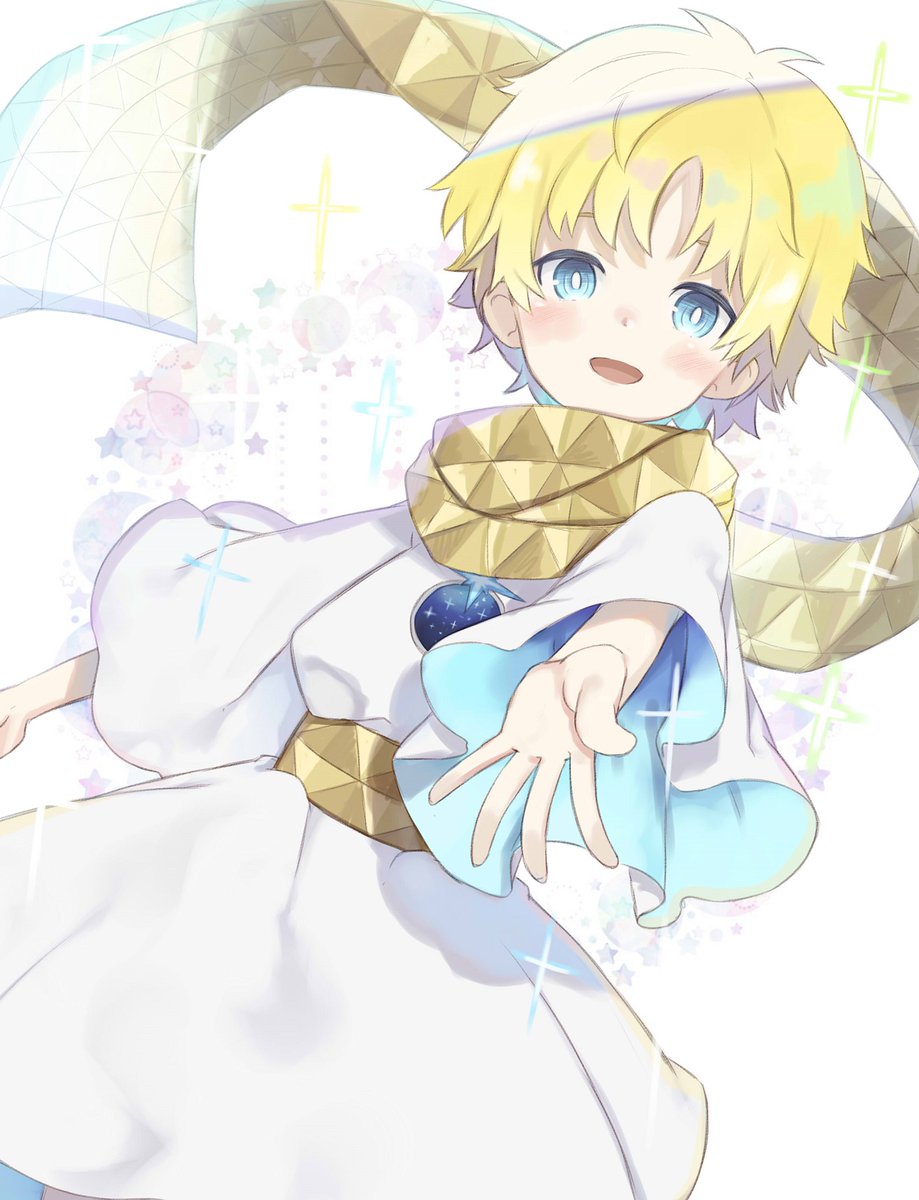 male focus 1boy blonde hair baggy clothes blue eyes yellow scarf scarf  illustration images