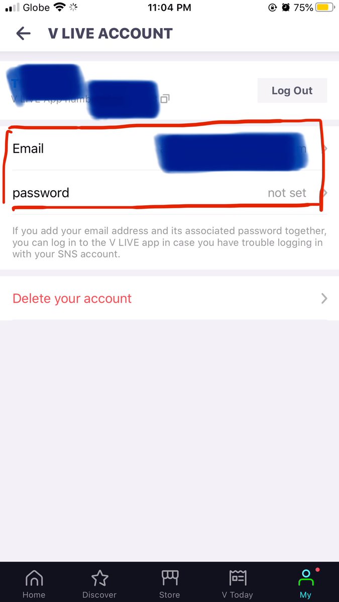 1. Set-up your new password for your VLIVE account (you can’t change the e-mail that you’re currently using, only the password)