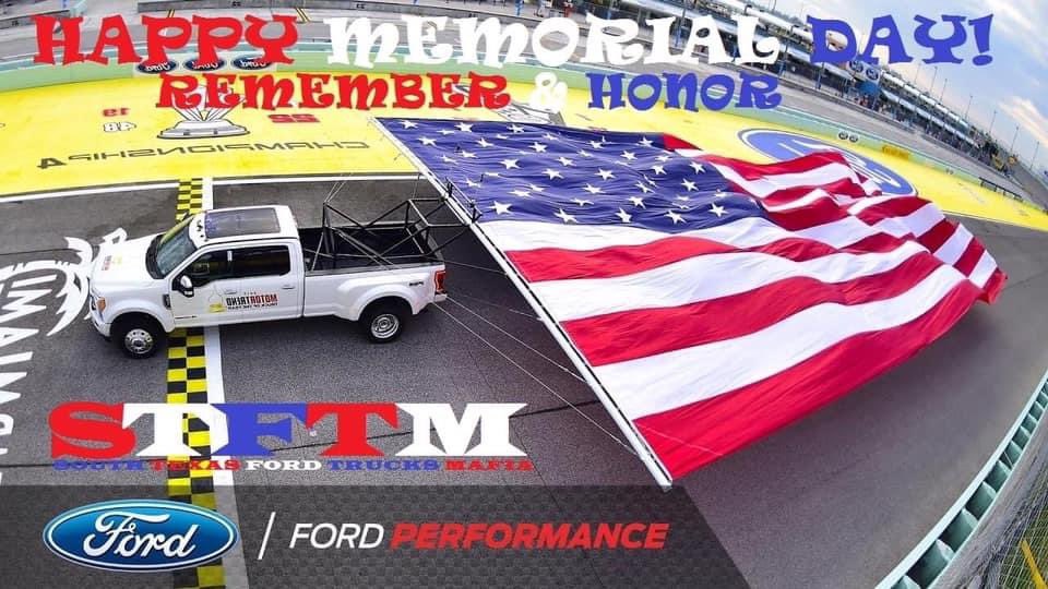 STFTMFordTrucks's tweet photo. I would like to sincerely wish all the Mafia family an awesome Memorial Day! Please Remember, Honor those that have sacrificed everything so that we can enjoy this great country 🇺🇸 and our Ford Trucks!🙏 https://t.co/ByKhqhO7jd