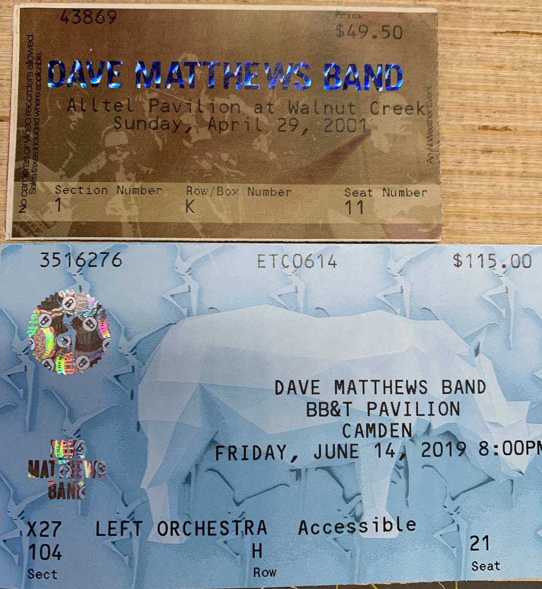 heathersdays's tweet photo. also here’s a DMB price comparison...a 2001 warehouse ticket section 1 (pre pit) for $49.50 vs a 2019 warehouse ticket lower pavilion for $115.00...yikes lol https://t.co/zpvodfTrz4