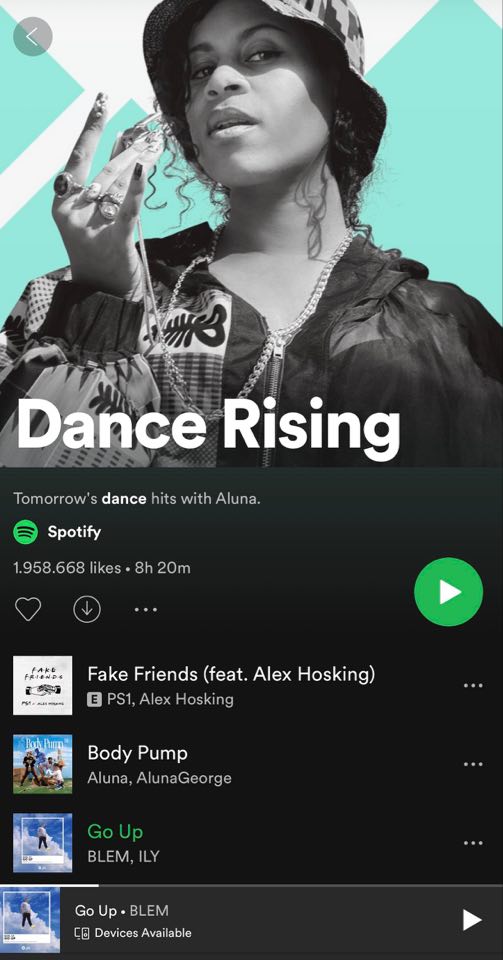 'Go Up' by Blem &amp; ILY on Dance Rising! Thank you! ❤️<a href="/Spotify/">Spotify</a> <a href="/austinkramer/">Austin Kramer</a> 
open.spotify.com/playlist/37i9d…