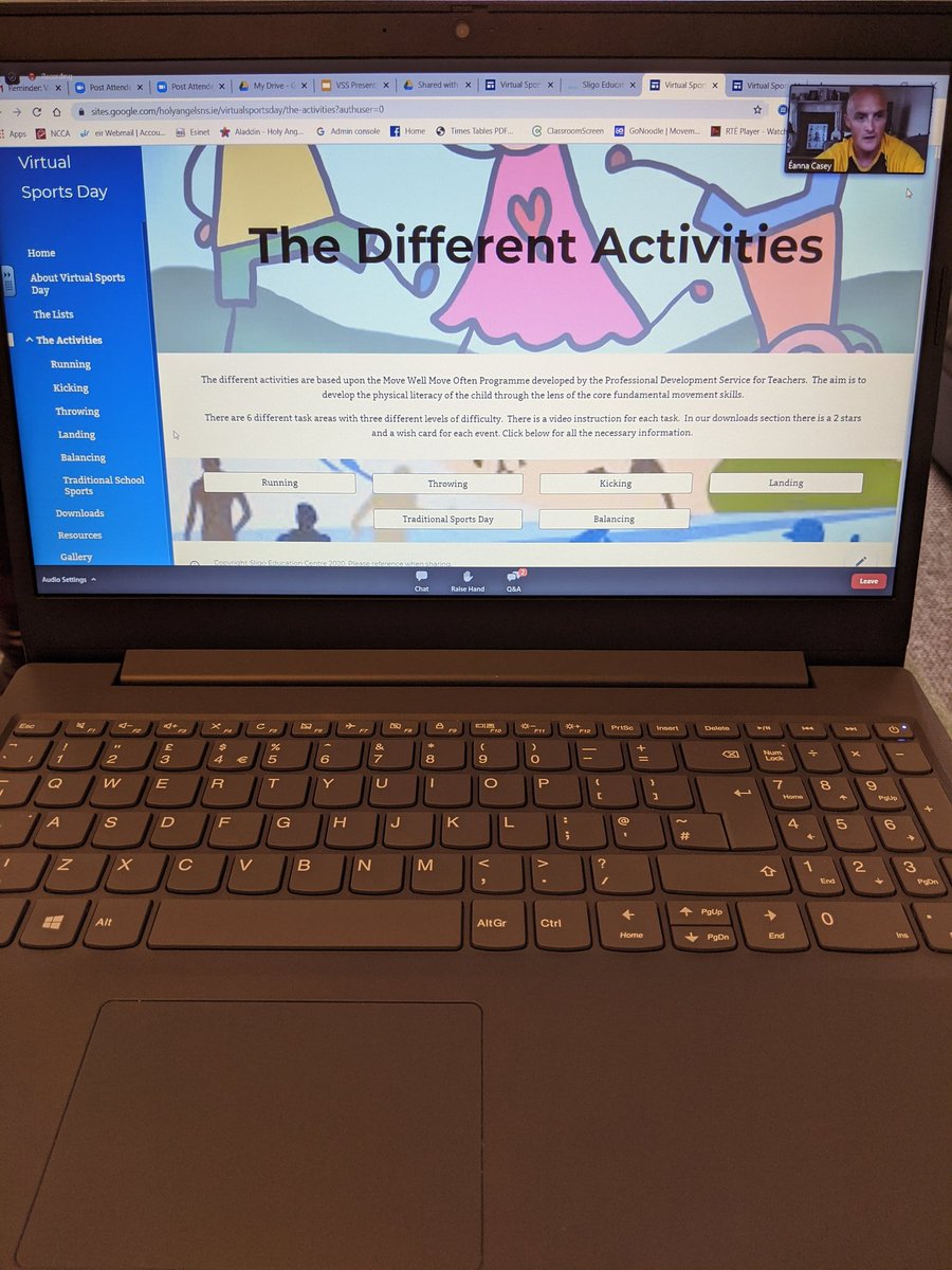 Fantastic first webinar of a nationwide series on right now for #virtualschoolsportsday with @eannac5 and @AdrianOrmsby and  @SligoEdCentre. Great opportunity to keep the Sports-day dream alive for 2020! Making brilliant use of the #movewellmoveoften FMS resources from @PDSTpe