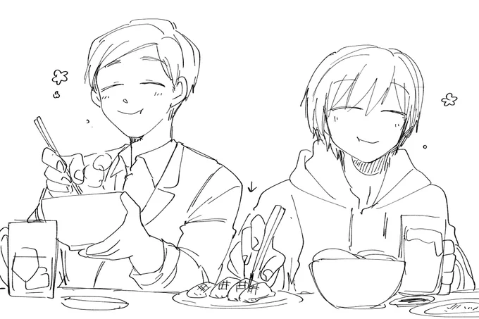 りく
えみさんぞむさん
おいしそうにご飯食べてる二人 