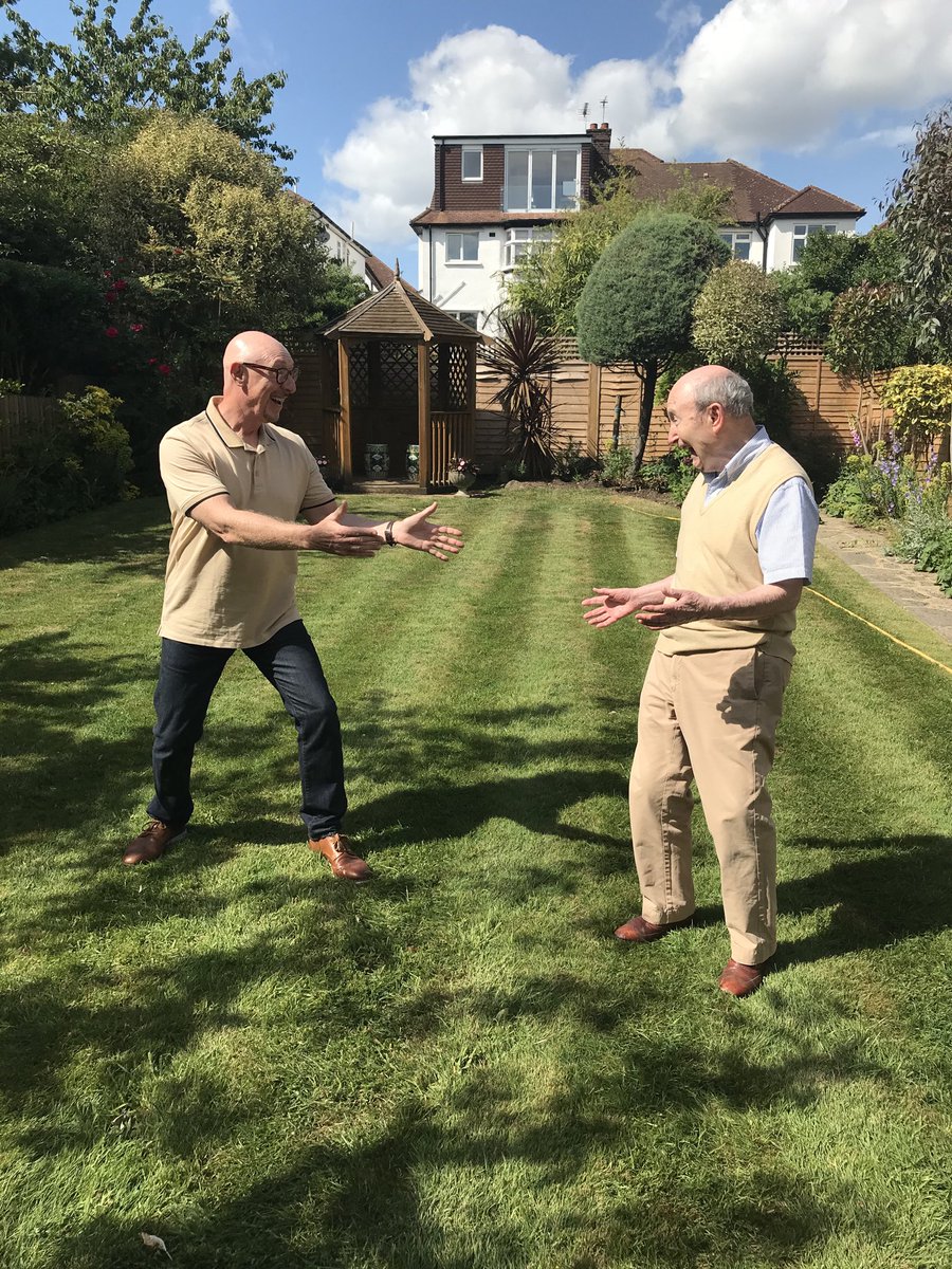 phillassman1's tweet photo. LOCKDOWN’s been EXTRA tough on the #elderly so if you can.. pay a #selfdistanced visit to an #oldie and bring a SMILE to their face! Here’s me with my 90 year old Uncle Manny🤓#BeKind https://t.co/lqI4tsXYby