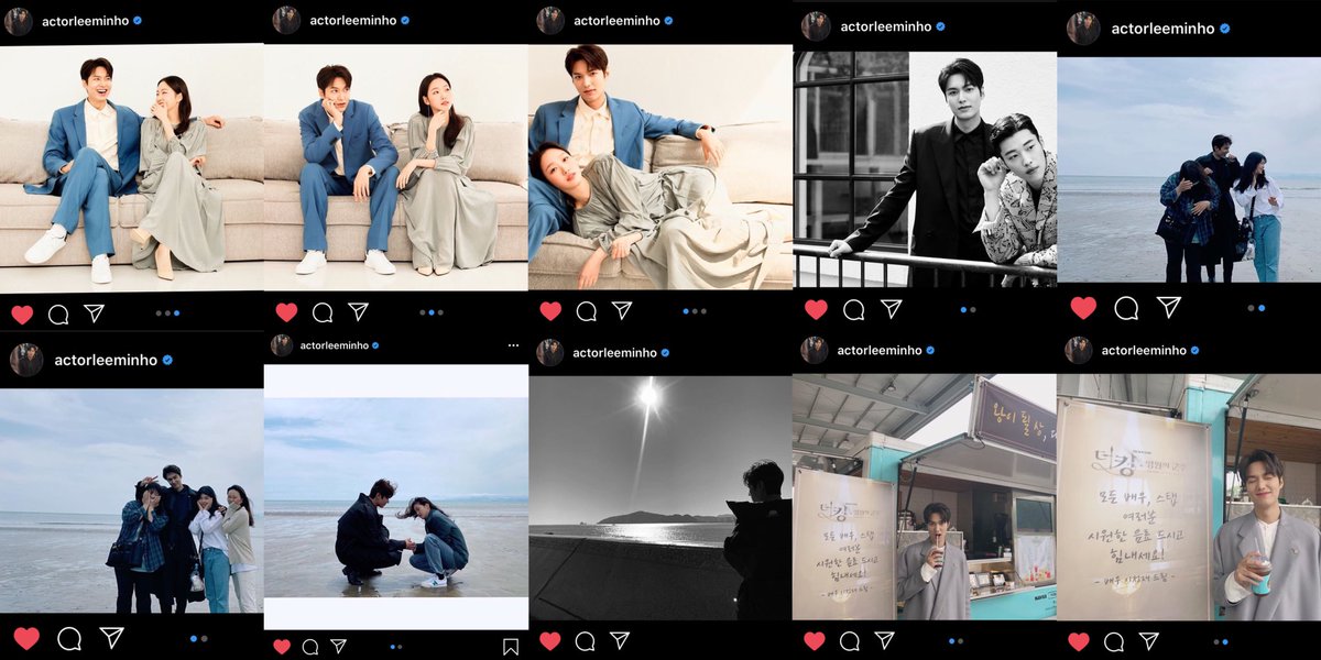 i’ve never see him posting a lot of photos like this... i think he just learned it from “someone” and decided to express himself more.  i wonder who the person is? What a POSITIVE INFLUENCE! AHAHAHA.  #KimGoEun  #LeeMinHo  #TheKingEternalMonarch