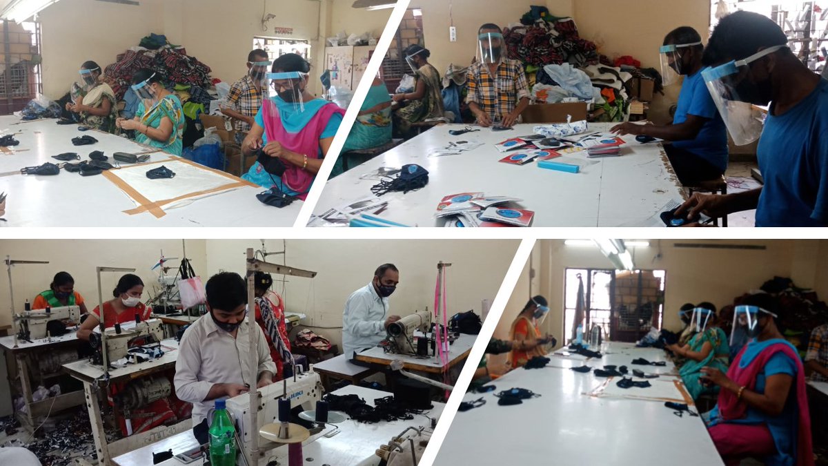 CKPFoundation's tweet photo. #CKPFoundation mentored SHG's manufacturing 5000 face masks daily which is being donated by Chaurasia (KP) Foundation to front end warriors. We especially salute the spirit of women warriors helping the nation. We r targeting to donate 1 lakh masks by the end of May #coronavirus https://t.co/1Jblu7C41u