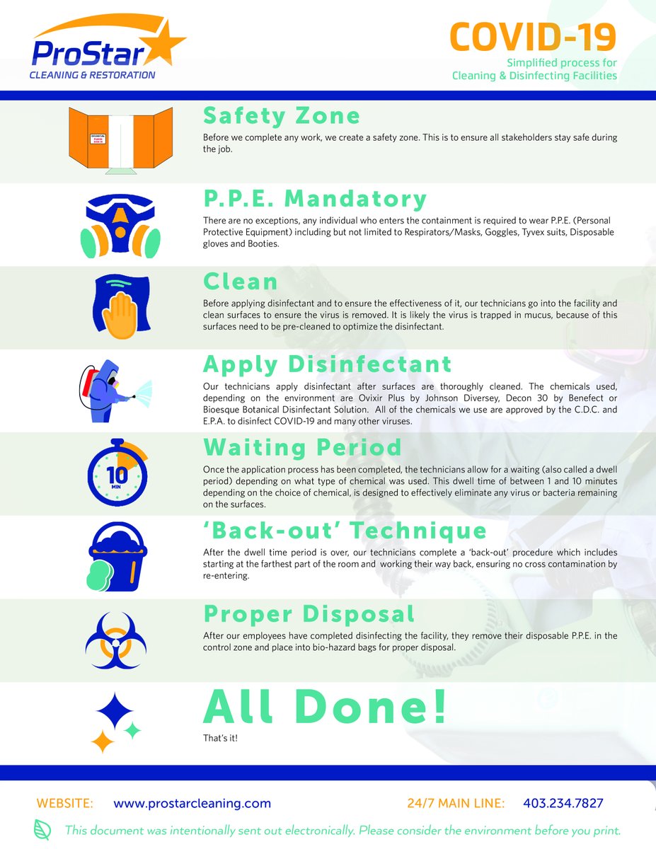 Today, as we look ahead to some openings of businesses and offices, we want you to know we are here for you. We've received inquires about the COVID-19 cleaning &amp; disinfecting services that ProStar provides. Please reach out to us at 403-234-7827 to learn more. #cleaning #COVID19
