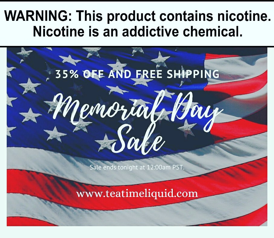 TeaTimeEliquid's tweet photo. 35% Off and Free Shipping!
Just use discount code 35FORMDAY at checkout. https://t.co/f5dd5Ttr7E
Sale ends tonight at 12:00am PST.
#vape #vapeon #vapeallday #officialvapefam #teamvapefam #vapefam #vaping #vapelyfe #vapecommunity #vapelove #vapeaholic #teatimeliquid https://t.co/JT273BjqFc