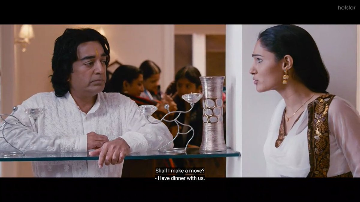 Just like Nirupama, even Viz appears to have a close-relationship with his student (calls her Pappatthi amma and asks to taste the chicken). I like KH's style of not spoon-feeding. He uses JFK, doesn't register it as NY city. Mr. and Mrs. Vishwanath's residence was super-cool.