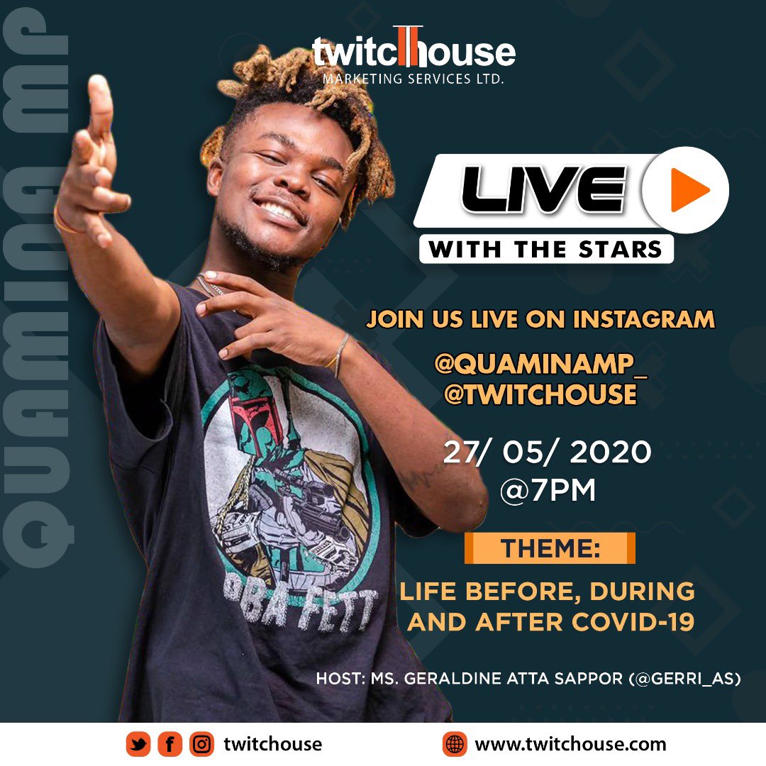 twitchouse's tweet photo. And here we go guys...lock down the date on your calendar as we have a chat with @quaminamp_ on the 27th of May, 2020 at exactly 19:00 GMT!!! @gerri_as
#LiveWithTheStars
#stayathomeedition
#mycovidexperiencbbbb https://t.co/xpBTuLrKJ8