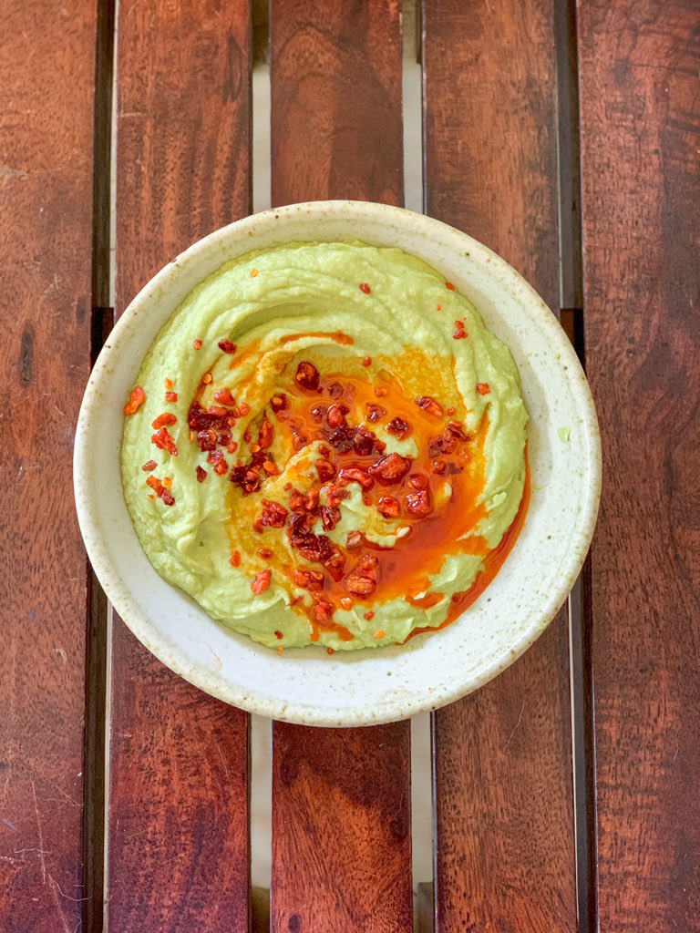 Also this avocado hummus topped with chilli oil and crispy chilli flakes was pretty delicious  Really thankful for the direct from farm produce in these times