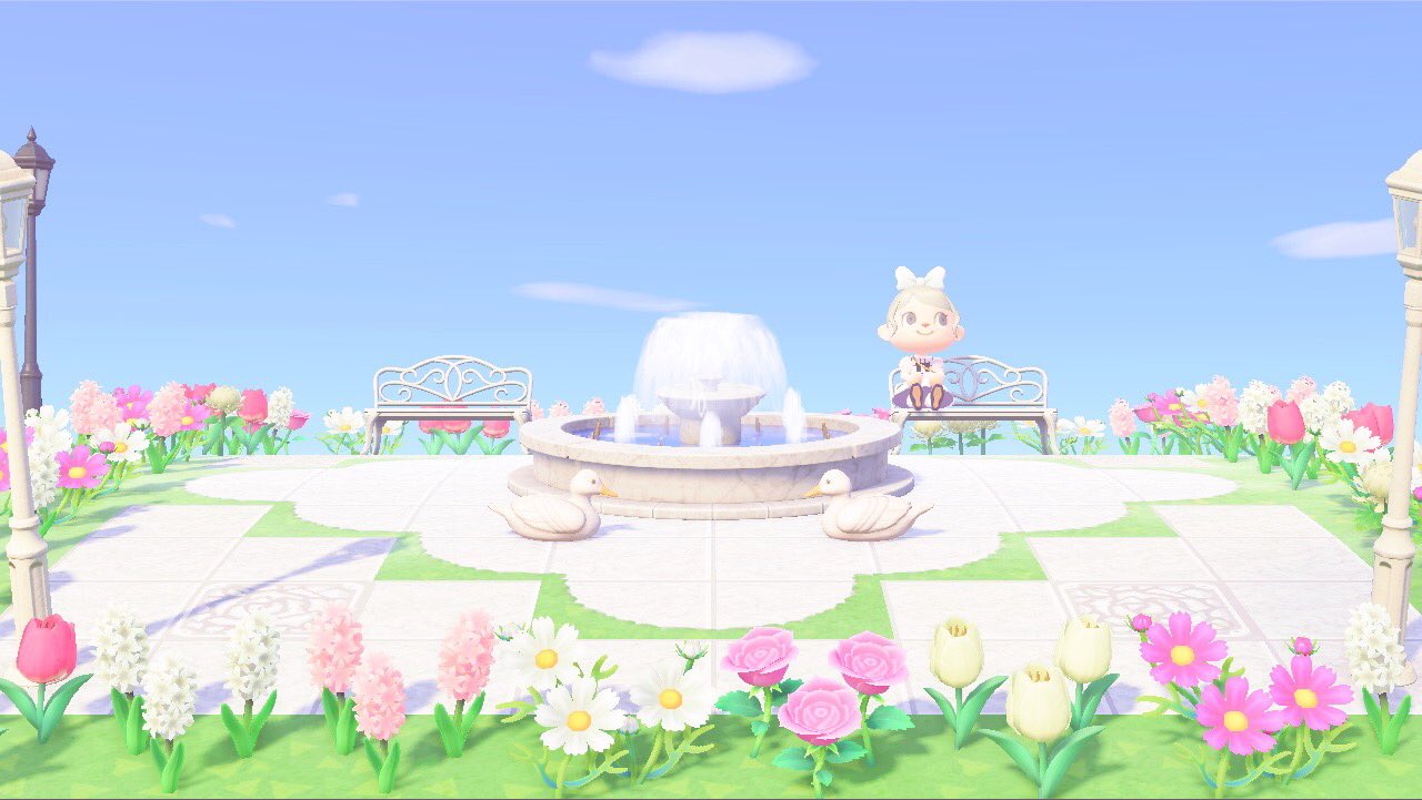 Twitter 上的 りーふぁ ﾟ 噴水エリア 広場周辺を可愛く あつまれどうぶつの森 あつ森 Animalcrossing Acnh あつ森レイアウト あつ森写真部 T Co Q68b21qmoc Twitter
