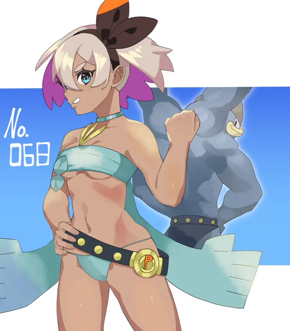 最近暑いのでかくとうタイプモチーフの水着イラストをまとめた 