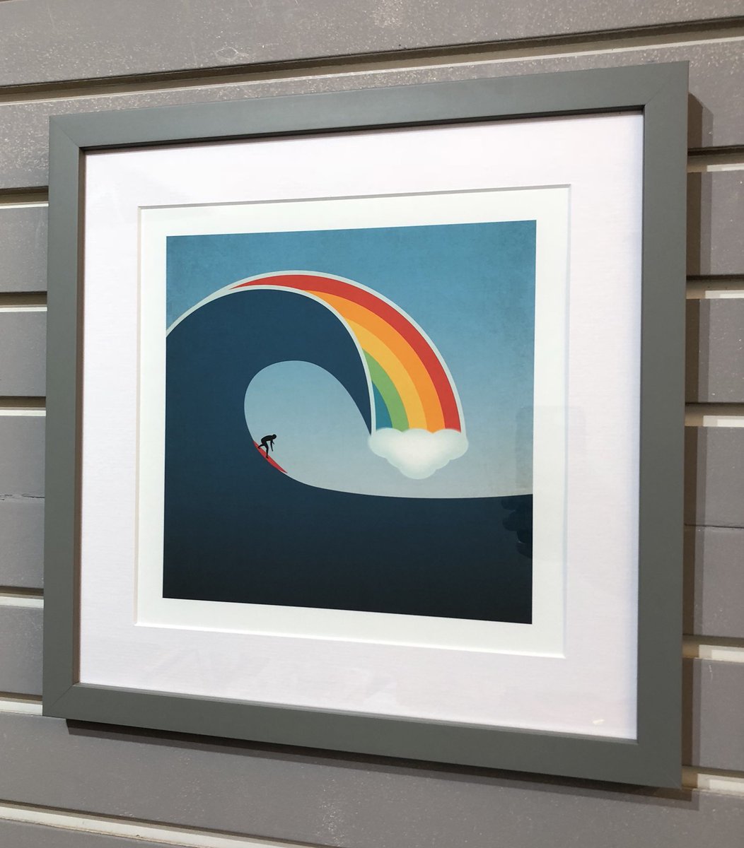 Check out this little lot! These @SingleFinCo Rainbow Waves🌈🌊 are helping us raise funds for N.D.Hospice. 2 sizes available in your choice of mount/Frame