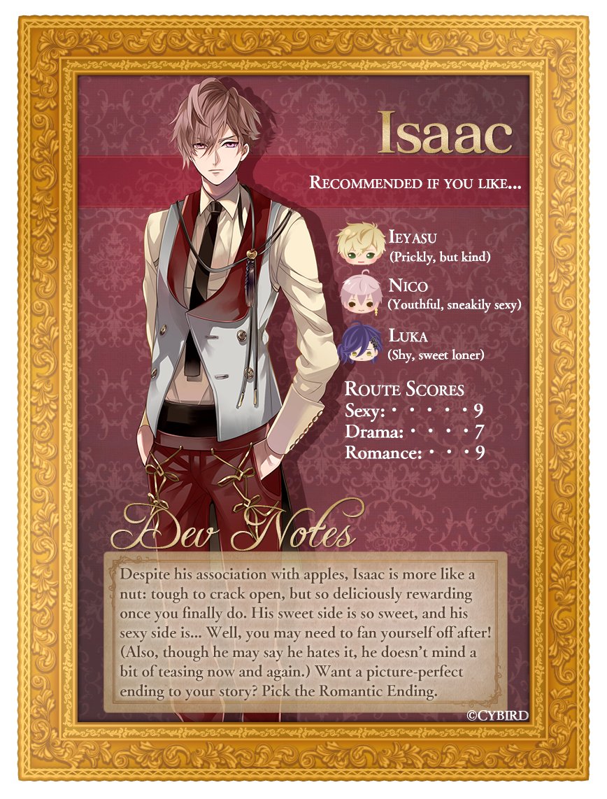 Ikémen Series by CYBIRD on Twitter: &quot;Isaac's route is being released very soon, which means it's time for another round of Dev Notes! (BTW, if you haven't read it yet, his route