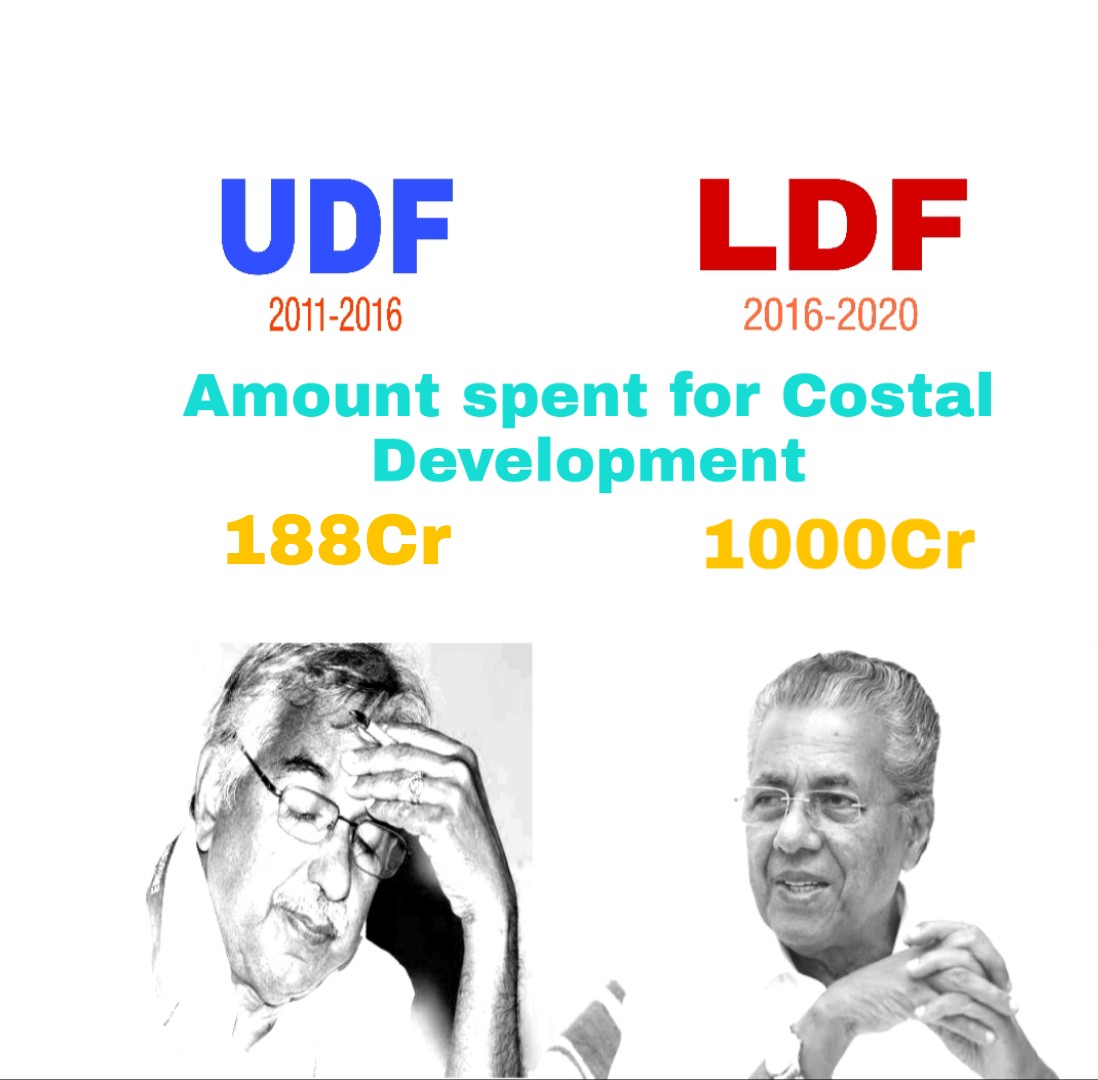 As a state Kerala, Kerala shares its one side boundary with coastal region & 9 district in kerala have coastal region, so the government aims compulsory development of it's the coastal region and spent 1000cr.  #LeftAlternative  #KeralaModel