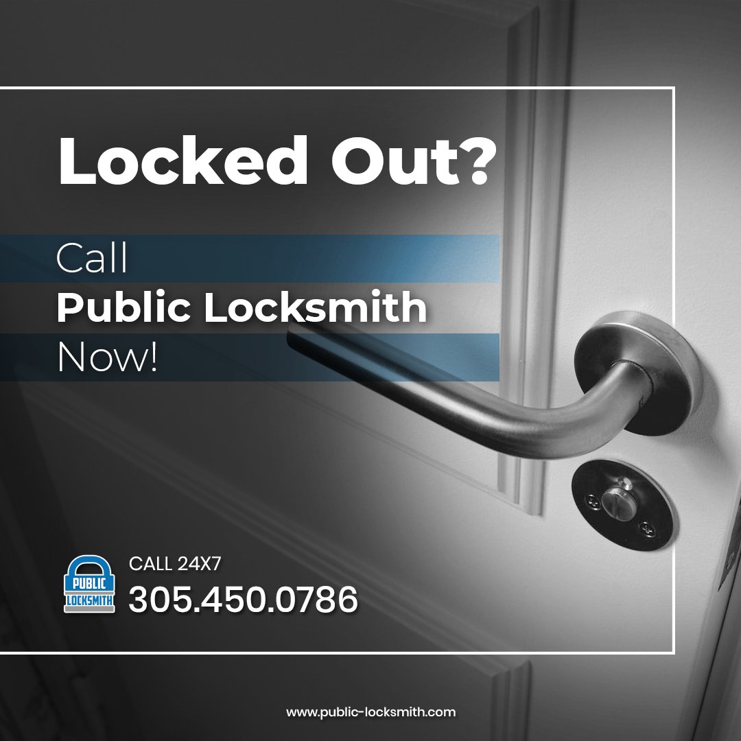 PublicLocksmith's tweet photo. Found yourself #lockedout from your #home, #office or #automobile? @PublicLocksmith can help you with a variety of #locksmithservices, no matter what time it is.
 
Contact us at +1.305.450.0786.
 
#publiclocksmith #miamibeach #locksmith #security #localmiami #lock #florida https://t.co/1h4MWenUcC