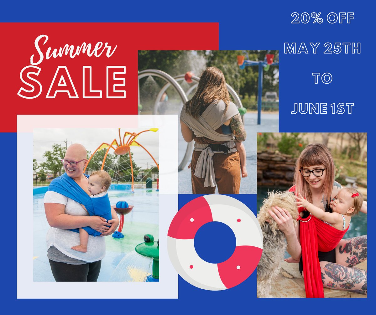 BeachfrontBaby's tweet photo. Summer sale time! Save 20% on the best #babycarriers for #summer with baby! All BFB carriers can be worn in the water! 💦 #babywearing #memorialdayweekend2020 #lifewithkids https://t.co/OnOvKwi2Rb https://t.co/wgGITgbrHg