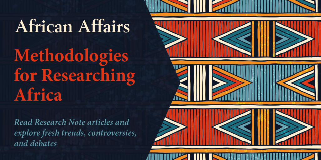 OxfordJournals's tweet image. .@AfrAfJournal publish peer-reviewed short pieces called #ResearchNotes that encourage debate and analysis of recent methodological and ethical issues in African studies. Read the collection and explore fresh trends, controversies, and debates. bit.ly/36x6Fd4