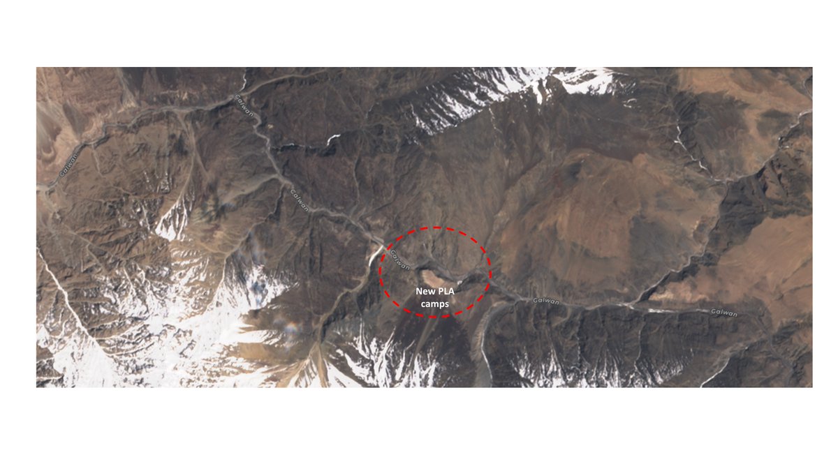 The Satellite Images of the actual locations of camps currently on both sides.  #PangongTso Lake &  #Galwan valley