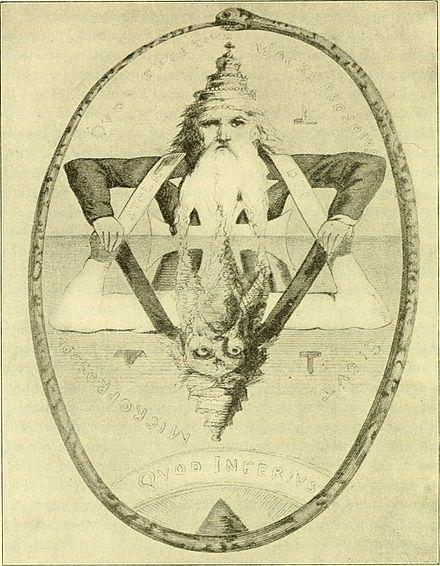 Si l'on prend toutefois l'hexagramme comme la suite du pentagramme, on peut l'interpréter comme représentant deux triangles, deux états. L'Esprit et la Matière.La Matière monte vers l'Esprit, et l'Esprit descend vers la Matière.