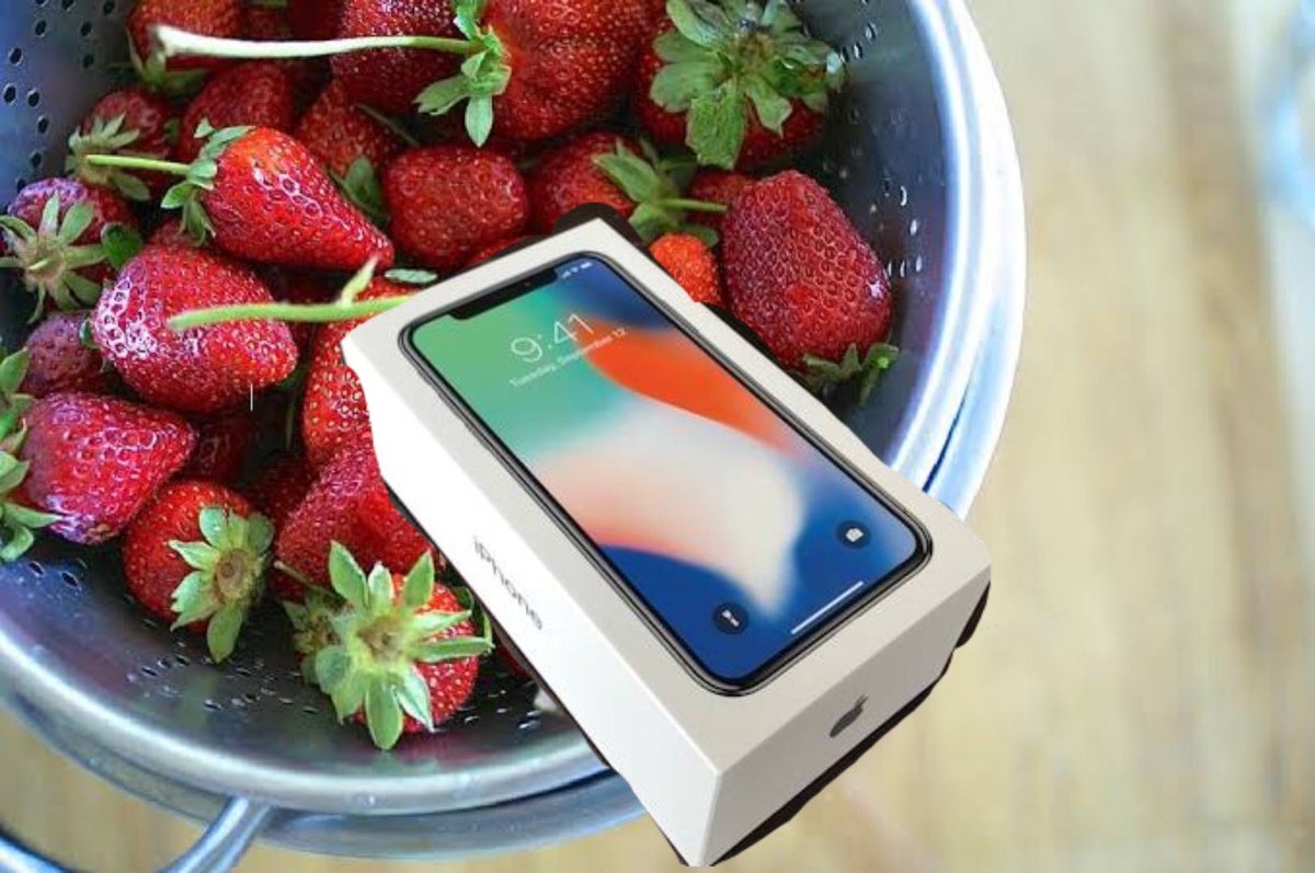 kesbisolsunya's tweet photo. Çilekten iphone x çıktı. Çekiliş yapıyorum bu tiviti rt edip beğenen bir kişiye iphone hediye https://t.co/2VMzvAyp6X