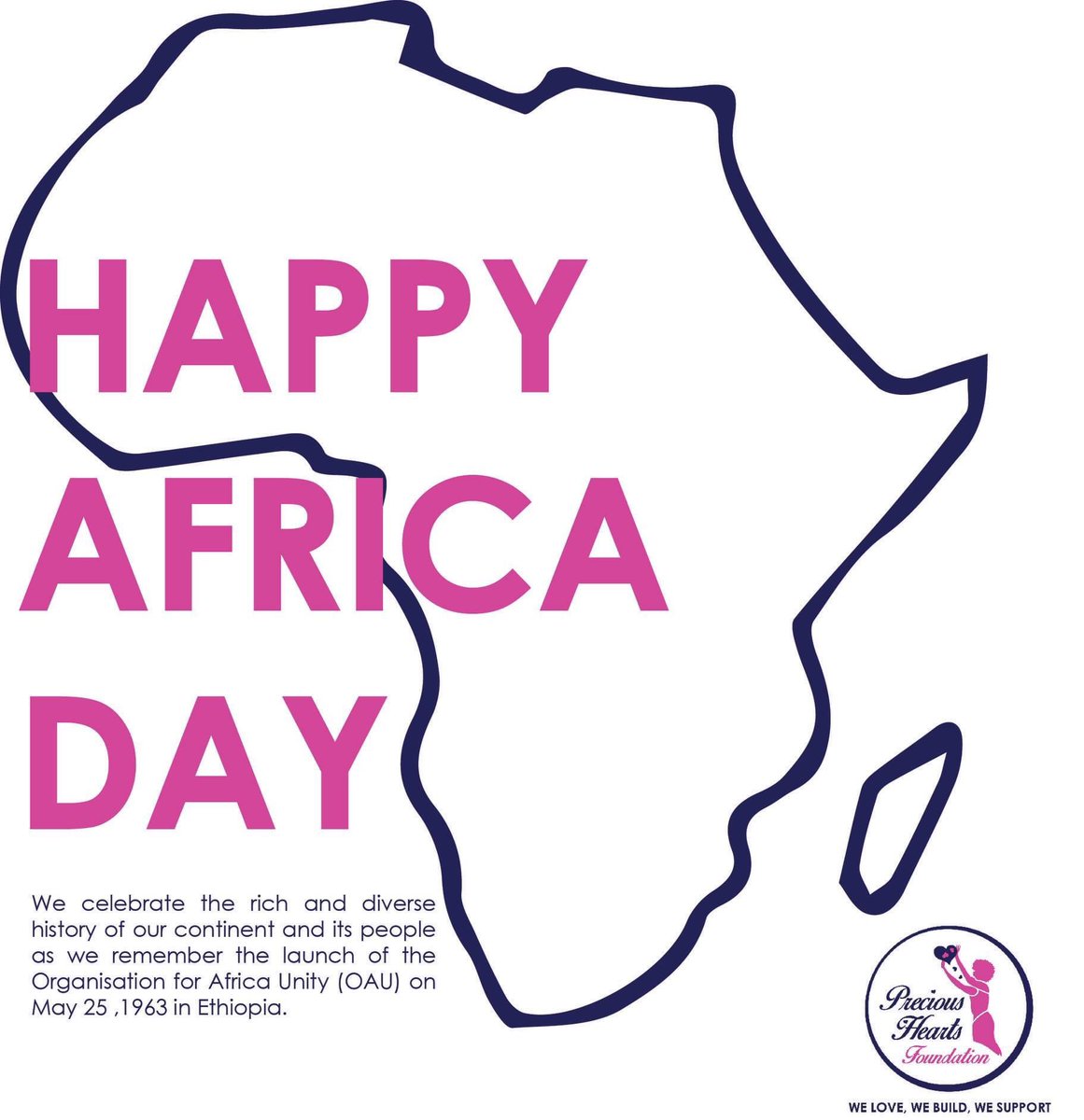 HeartsRsa's tweet photo. Happy Africa Day!

The 25th May is celebrated widely across the world particularly in Africa to signify Africa's identity and unity.

#WeLove #WeBuild #WeSupport #PHF #AfricaDay #HappyAfricaDay2020 https://t.co/zL9X4pkVYW